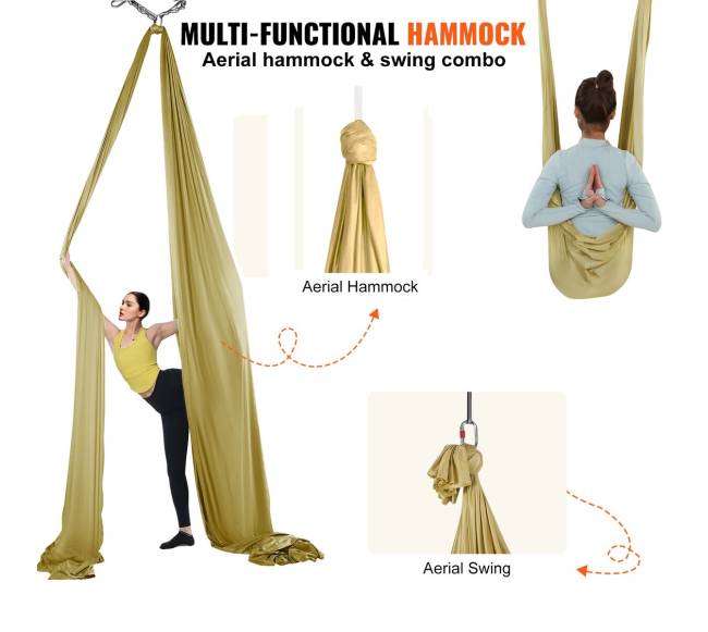 Orelinio jogos hamakas ir supynės auksinės spalvos4