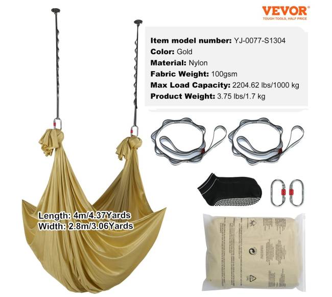 Orelinio jogos hamakas ir supynės auksinės spalvos6