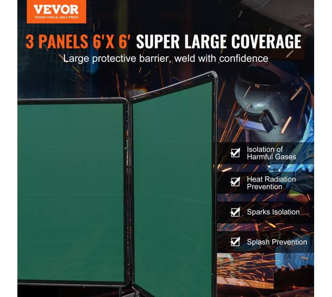 Suvirinimo uždanga su rėmu 180x180 cm žalia1