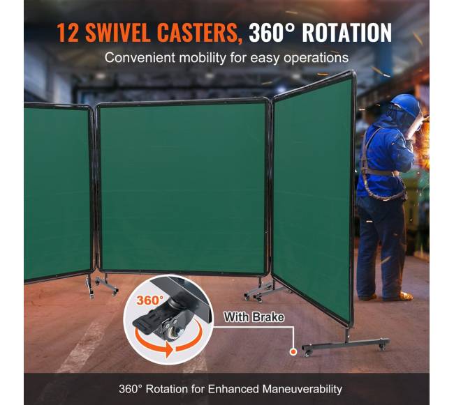 Suvirinimo uždanga su rėmu 180x180 cm žalia2