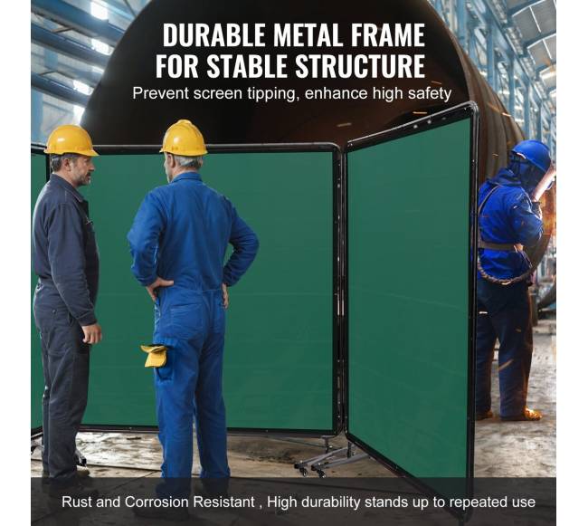 Suvirinimo uždanga su rėmu 180x180 cm žalia4