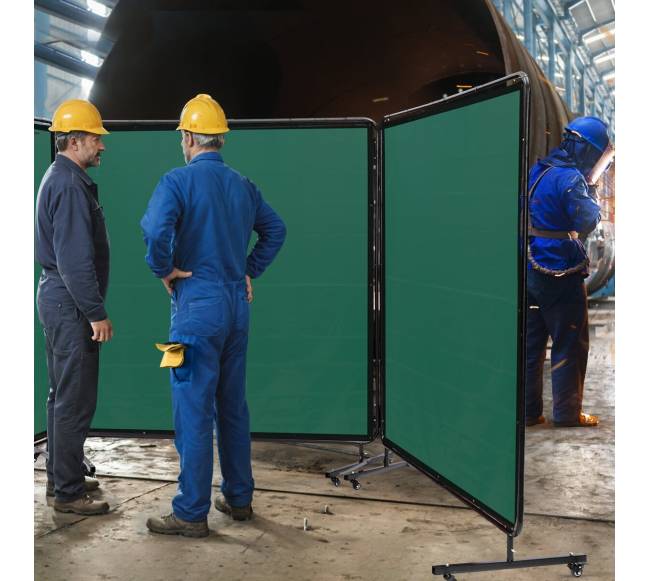 Suvirinimo uždanga su rėmu 180x180 cm žalia7