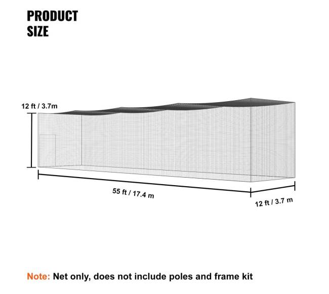 Beisbolo treniruočių tinklas 55 pėd.5
