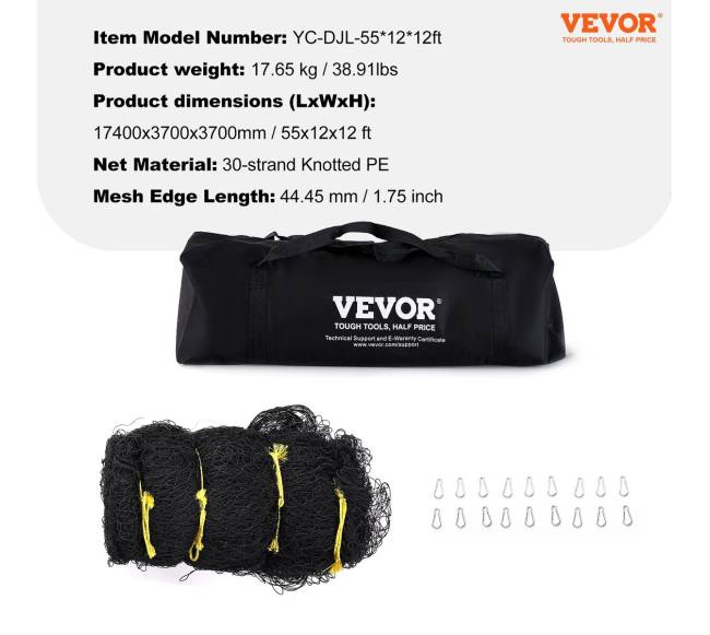 Beisbolo treniruočių tinklas 55 pėd.6