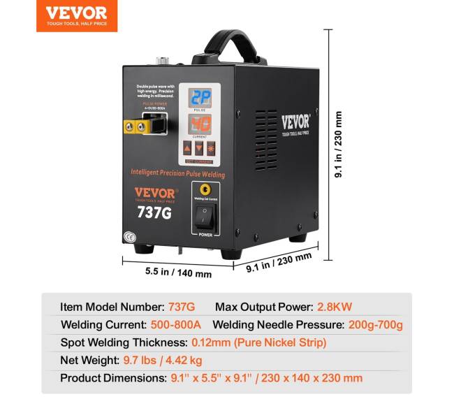 737G nešiojamas taškinis litavimo aparatas6