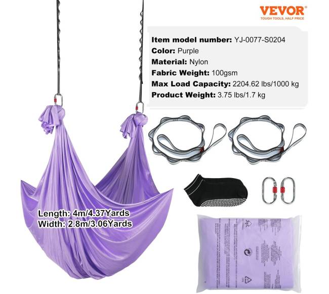 Oro jogos hamakas ir sūpuoklės 4 m, violetiniai6
