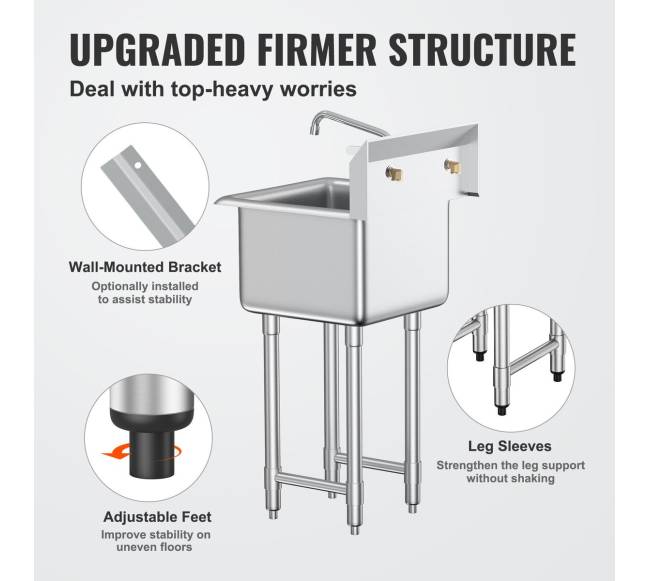 Nerūdijančio plieno vienos sekcijos kriauklė3