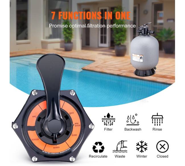 Smėlio filtras baseinams su 7 funkcijomis3