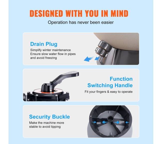 Smėlio filtras baseinams su 7 funkcijomis4