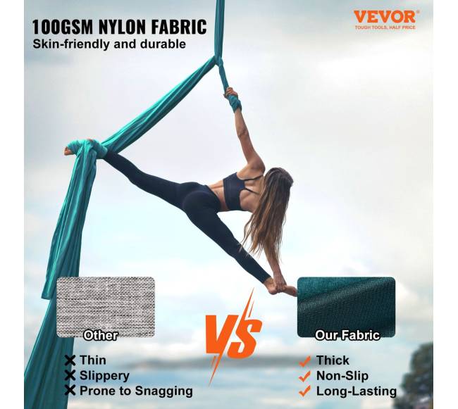 Oro šilkas ir jogos sūpusėlis, žalias1