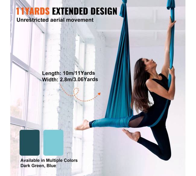 Oro šilkas ir jogos sūpusėlis, žalias3