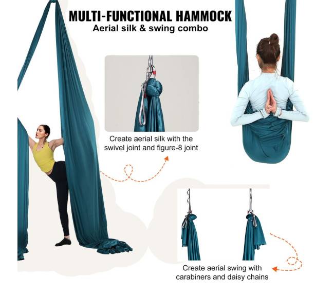 Oro šilkas ir jogos sūpusėlis, žalias4