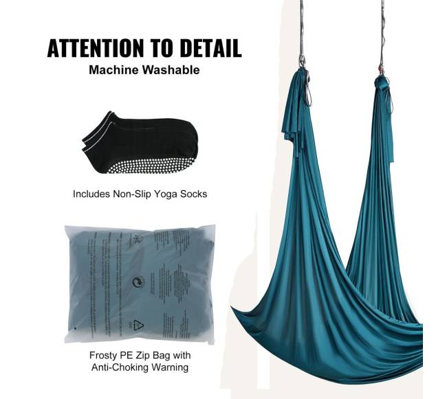 Oro šilkas ir jogos sūpusėlis, žalias5