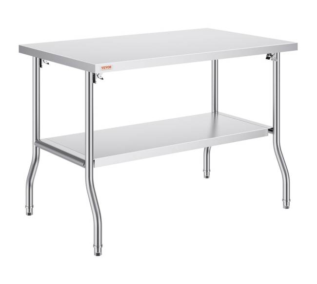 Sulankstomas nerūdijančio plieno darbo stalas virtuvei0