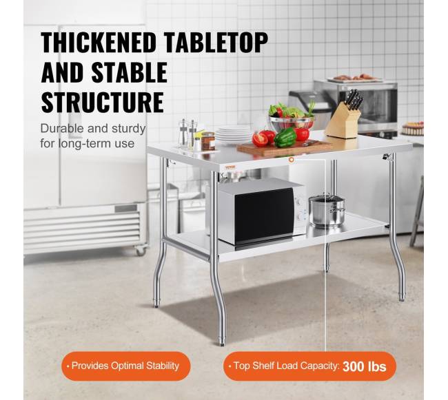 Sulankstomas nerūdijančio plieno darbo stalas virtuvei2