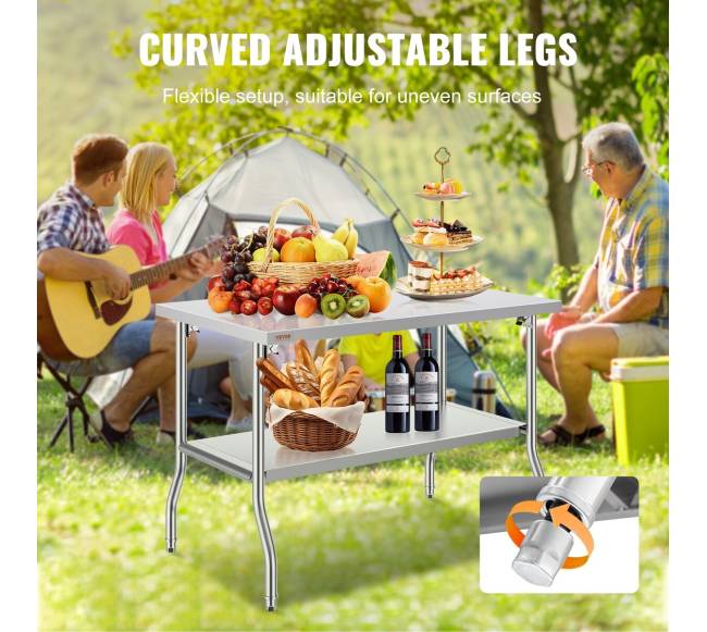 Sulankstomas nerūdijančio plieno darbo stalas virtuvei4