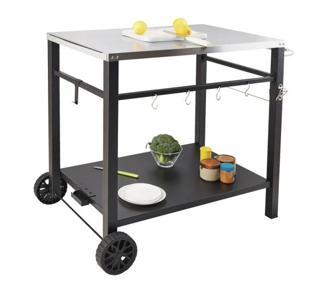 lauko grilio vežimėlis su dviem lentynomis0