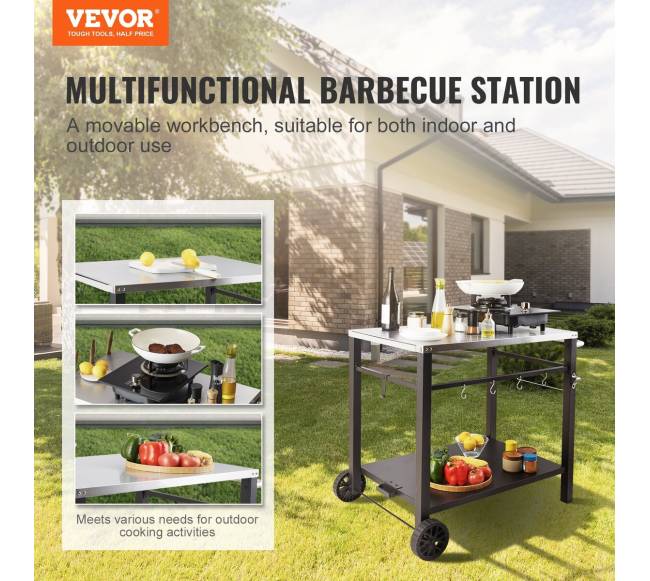 lauko grilio vežimėlis su dviem lentynomis1