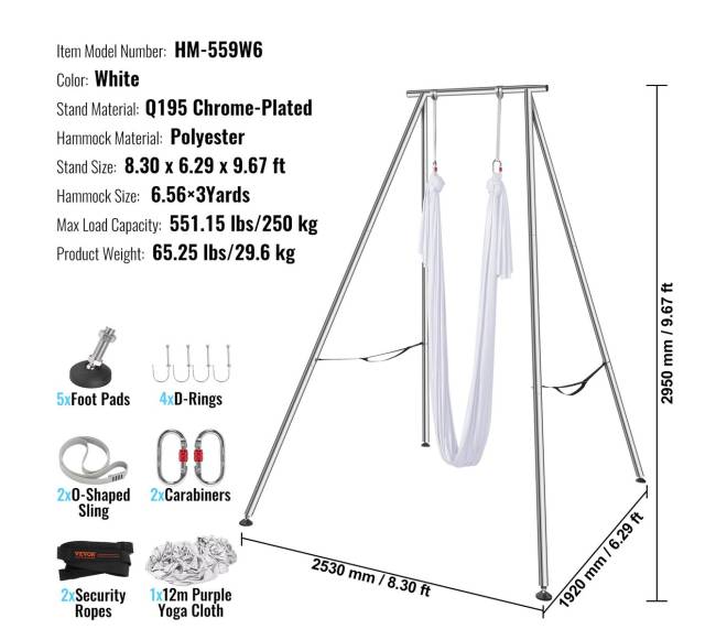 Oro jogos rėmas ir hamakas, 9,67 ft aukštis6