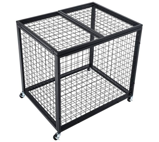 Rutulinių sporto daiktų laikymo vežimėlis su spyna0