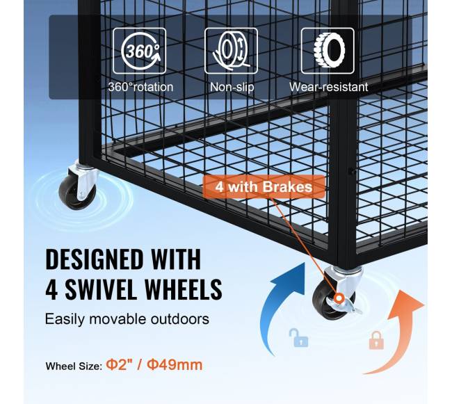 Rutulinių sporto daiktų laikymo vežimėlis su spyna2