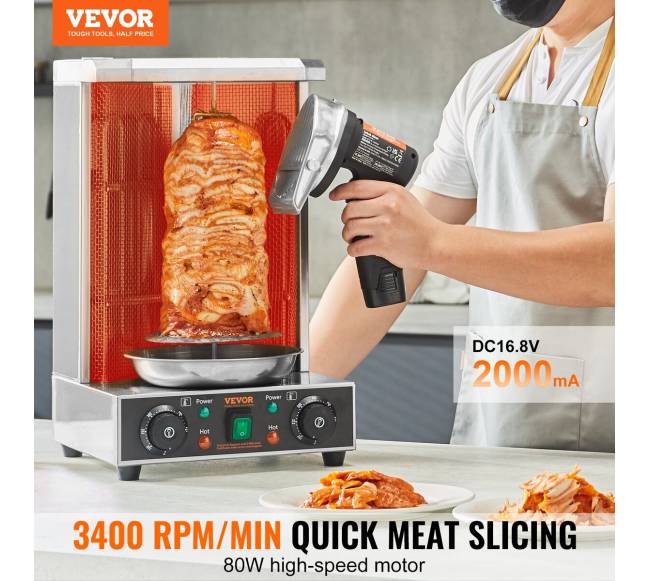 Belaidė elektrinė kebabų pjaustyklė 2 ašmenys1