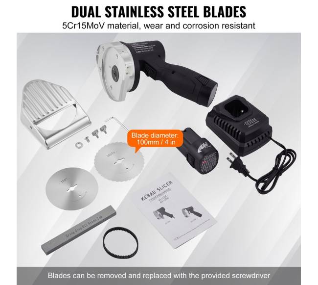 Belaidė elektrinė kebabų pjaustyklė 2 ašmenys4