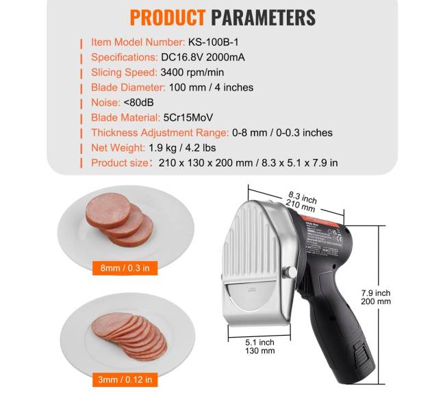 Belaidė elektrinė kebabų pjaustyklė 2 ašmenys6