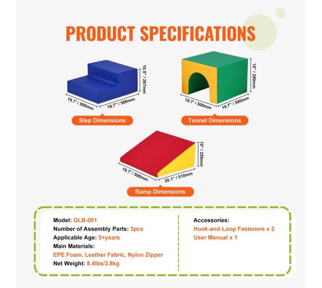 Viengubas tunelio laiptuoklis vaikams, 3 vnt.6