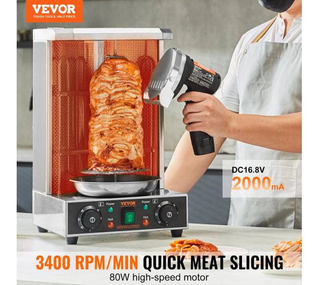 Elektrinis šašlykų peilis be laidų su 2 ašmenimis1