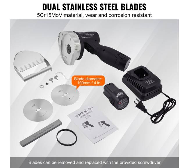 Elektrinis šašlykų peilis be laidų su 2 ašmenimis4