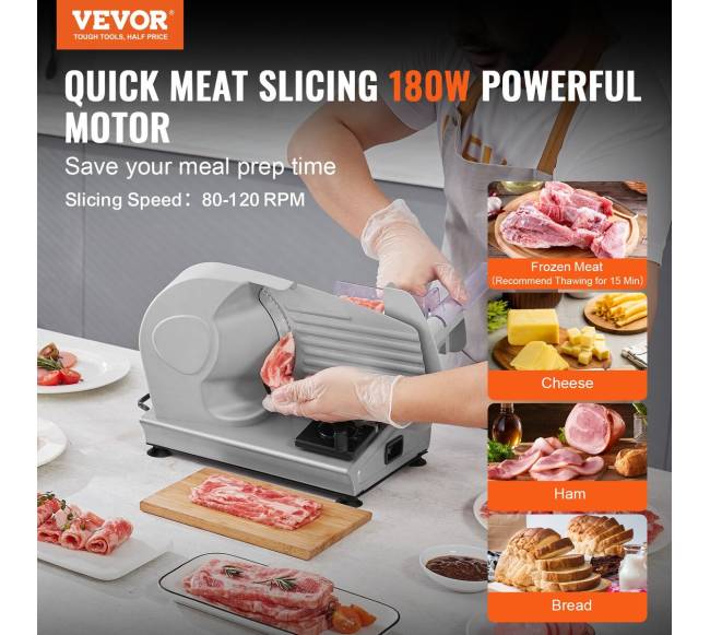 Elektrinė mėsos pjaustyklė 180W su reguliuojamu storumu1