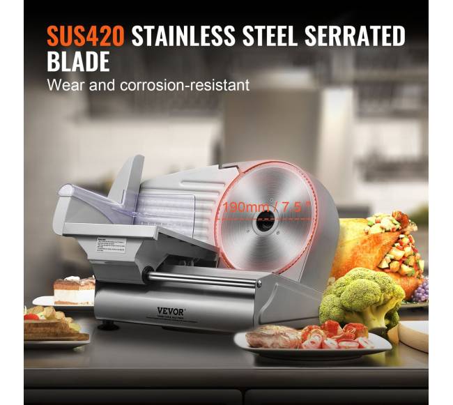 Elektrinė mėsos pjaustyklė 180W su reguliuojamu storumu3