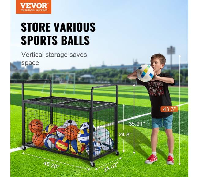 Riedantis krepšinio kamuolių vežimėlis1