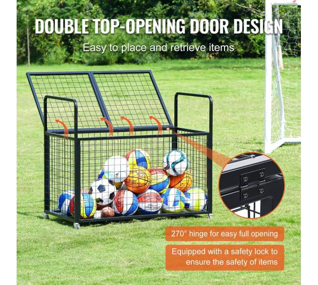 Riedantis krepšinio kamuolių vežimėlis3