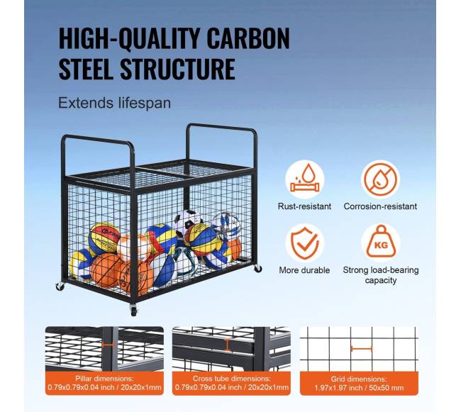 Riedantis krepšinio kamuolių vežimėlis4