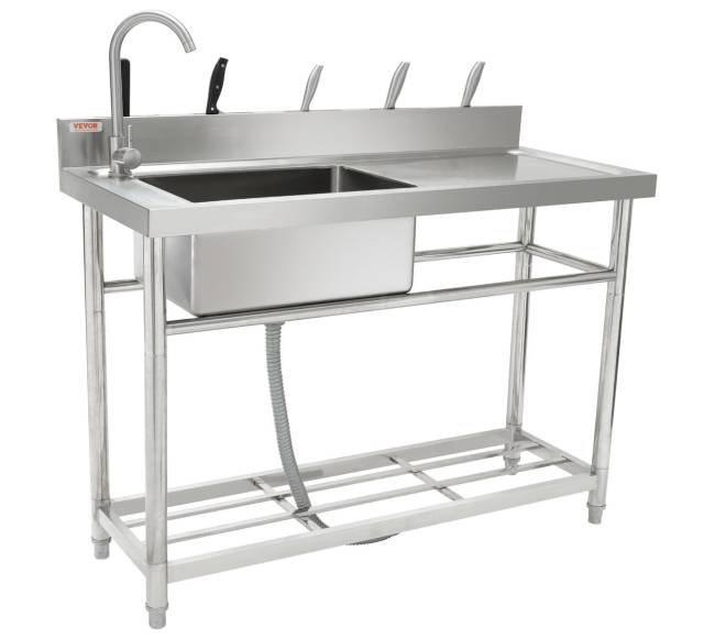 Nerūdijančio plieno praustuvas su darbo vieta0