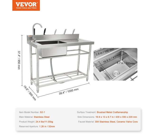 Nerūdijančio plieno praustuvas su darbo vieta6
