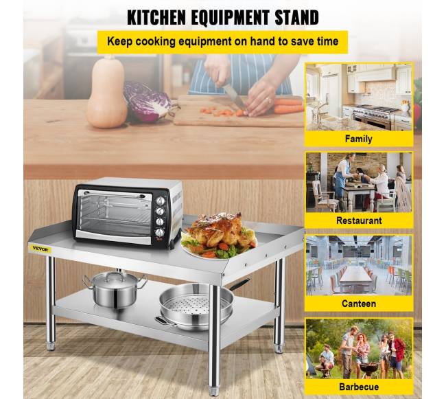 Nerūdijančio plieno grilio stalas su lentyna1