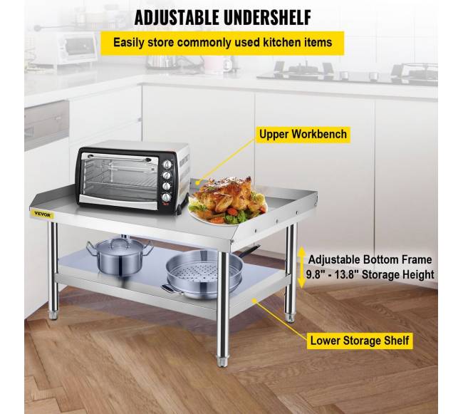 Nerūdijančio plieno grilio stalas su lentyna3