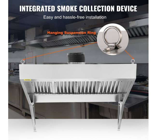 Komercinis ištraukimo gaubtas, 8 pėdų4