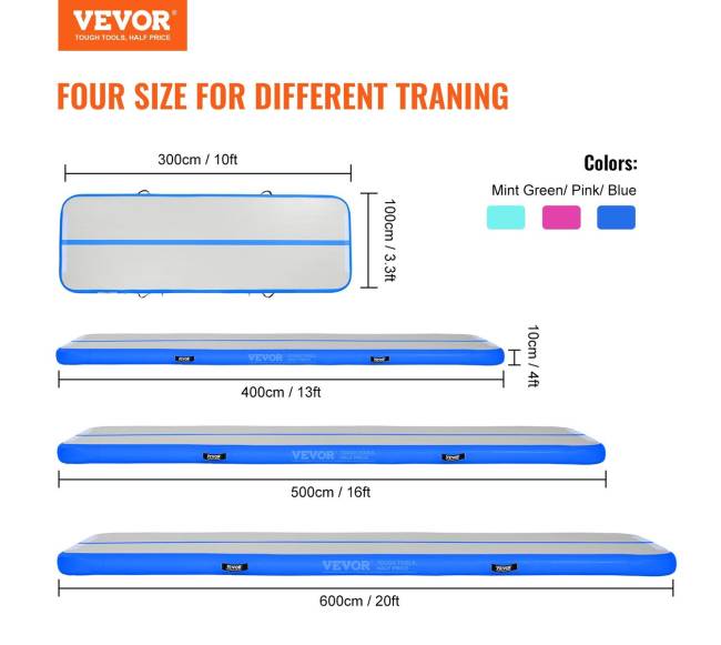 10 pėdų pripučiama gimnastikos kilimėlis1