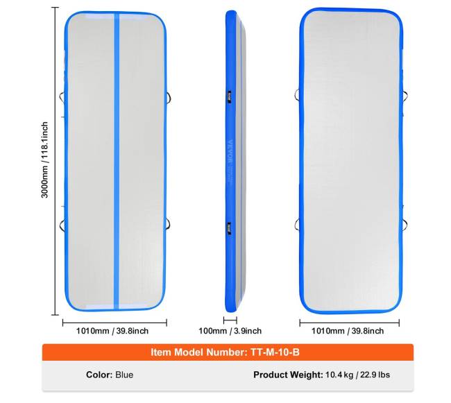10 pėdų pripučiama gimnastikos kilimėlis6