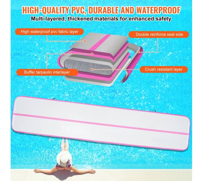 4,9 m pripučiamas gimnastikos kilimėlis su pompa2