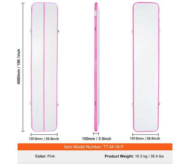 4,9 m pripučiamas gimnastikos kilimėlis su pompa6