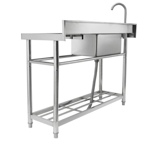 Komercinė nerūdijančio plieno kriauklė su stalu8