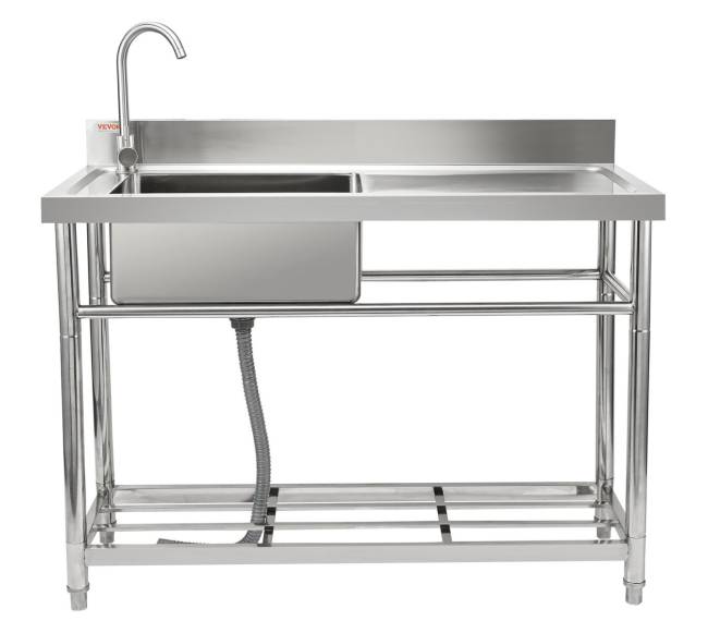 Komercinė nerūdijančio plieno kriauklė su stalu10