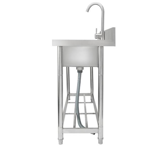 Nerūdijančio plieno virtuvės praustuvė su stalu9