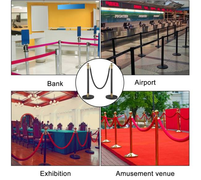 Sukomplektuotas stulpelių rinkinys su aksomine virve6