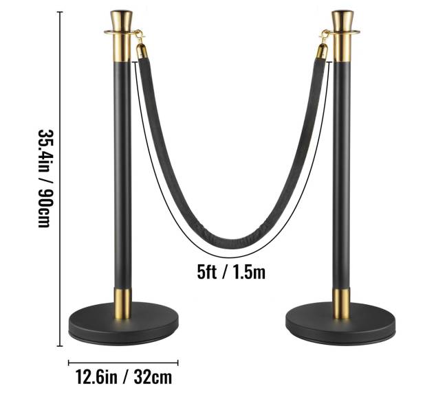 Sukomplektuotas stulpelių rinkinys su aksomine virve7